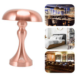 Table Lamp Rechargeable Mushroom Shape 3 Speed Color Temperature Touch Stepless Dimming Night Light for Home Copper