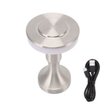 Portable LED Table Lamp Touch Sensor 3 Color Temperatures Rechargeable Battery Powered Bedside Night Lamp for Dining Room Silver
