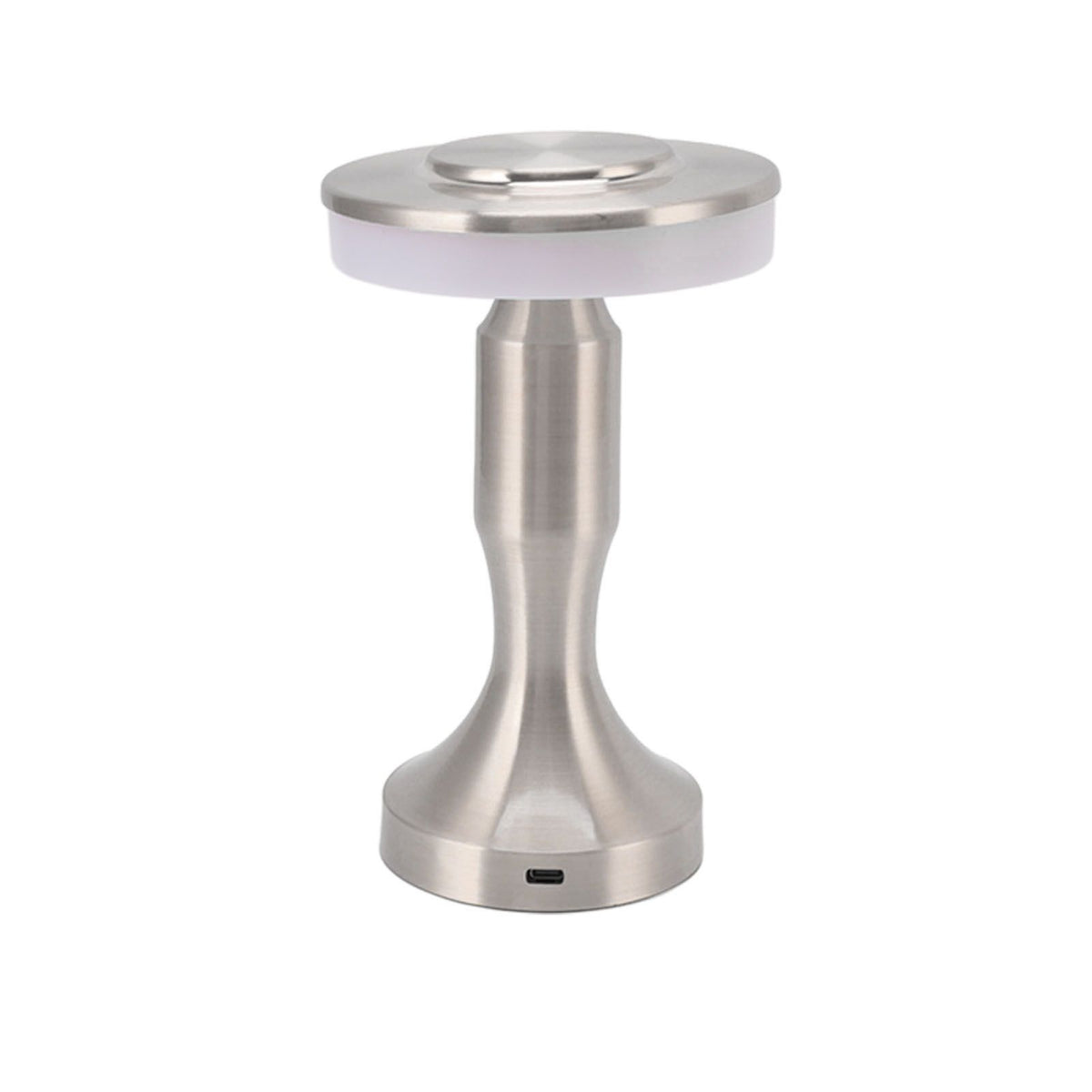 Portable LED Table Lamp Touch Sensor 3 Color Temperatures Rechargeable Battery Powered Bedside Night Lamp for Dining Room Silver