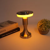 Portable LED Table Lamp Touch Sensor 3 Color Temperatures Rechargeable Battery Powered Bedside Night Lamp for Dining Room Silver