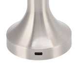 Portable LED Table Lamp Touch Sensor 3 Color Temperatures Rechargeable Battery Powered Bedside Night Lamp for Dining Room Silver