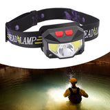 LED Outdoor Headlamp ABS Mini Multifunction USB Charging COB Sensor Head Flashlight