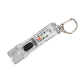 Keychain Flashlight Long Range Super Bright LED Flashlight USB Rechargeable Mini Flashlight for Outdoor M300 Non Fluorescent Transparent - Front View