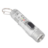 Keychain Flashlight Long Range Super Bright LED Flashlight USB Rechargeable Mini Flashlight for Outdoor M300 Non Fluorescent Transparent