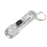 Keychain Flashlight Long Range Super Bright LED Flashlight USB Rechargeable Mini Flashlight for Outdoor M300 Non Fluorescent Transparent