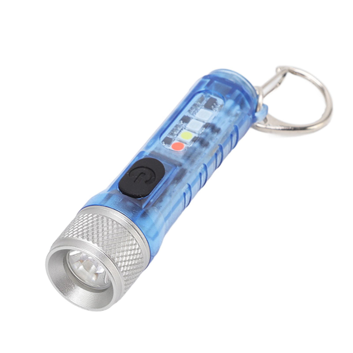 Keychain Flashlight Long Range Super Bright LED Flashlight USB Rechargeable Mini Flashlight for Outdoor M300 Non Fluorescent Blue
