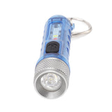 Keychain Flashlight Long Range Super Bright LED Flashlight USB Rechargeable Mini Flashlight for Outdoor M300 Non Fluorescent Blue