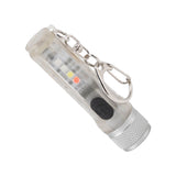 Strong Light Mini Keychain Flashlight Outdoor Portable Super Bright Multifunction LED Flashlight USB Rechargeable Fluorescent Model - Top-Down View