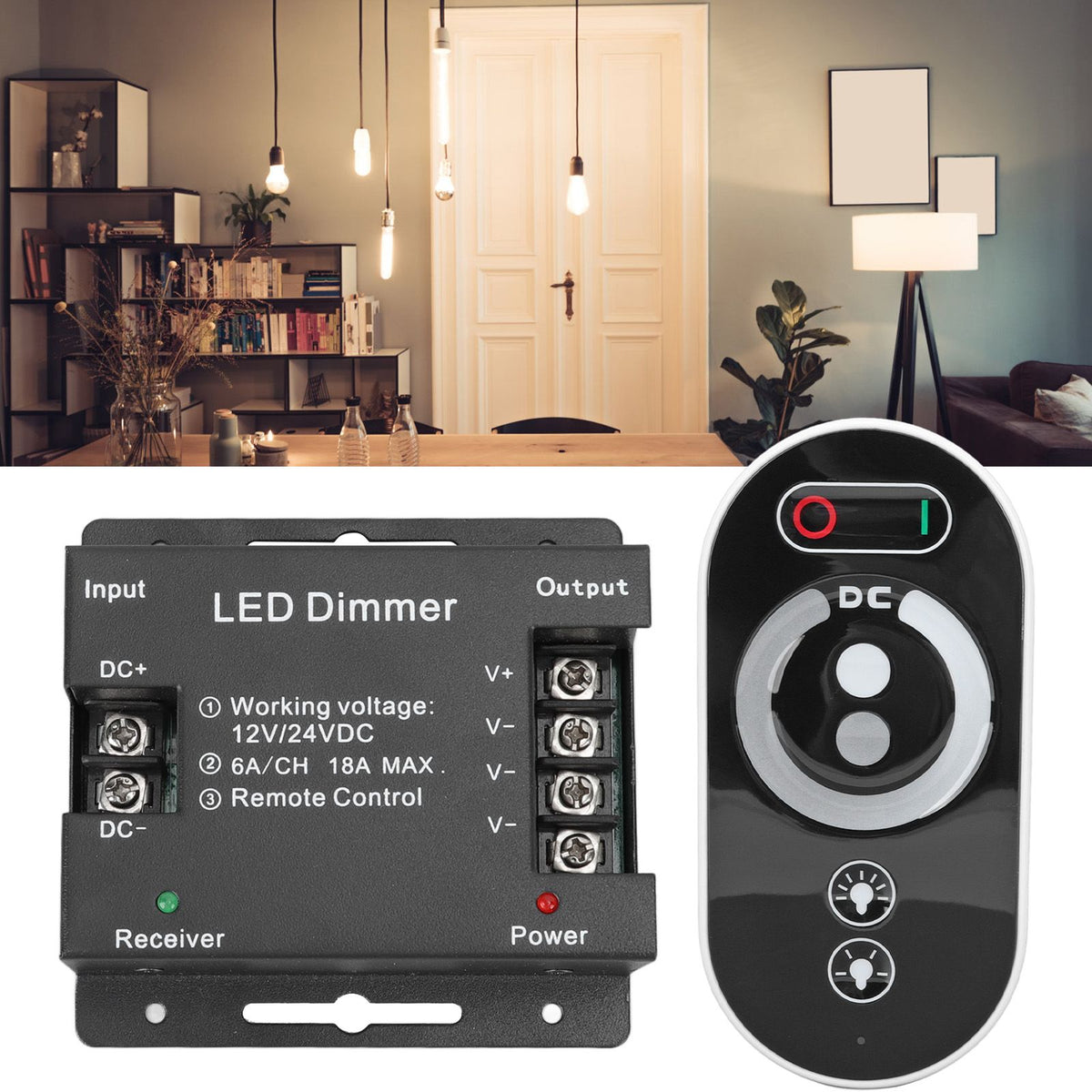 Wireless LED Dimmer RF Touch LED Light Controller Remote Dimming Controller DC 12V 24V for LED Strip Light