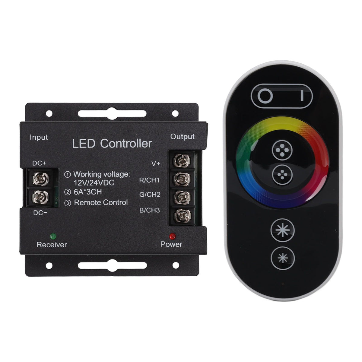 3 Way Dimmer Switch with Remote Control Constant Voltage PWM RGB LED Light Controller DC12V 24V