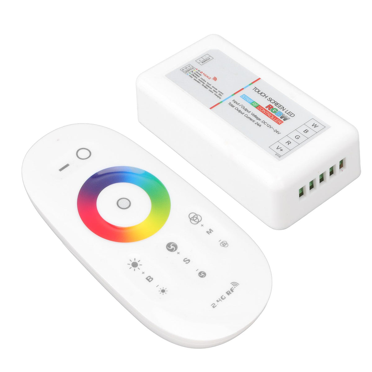 2.4G Wireless RF Touch Dimmer Switch 7 Color RGBW Dimming LED RGB Strip Light Controller DC12 to 24V