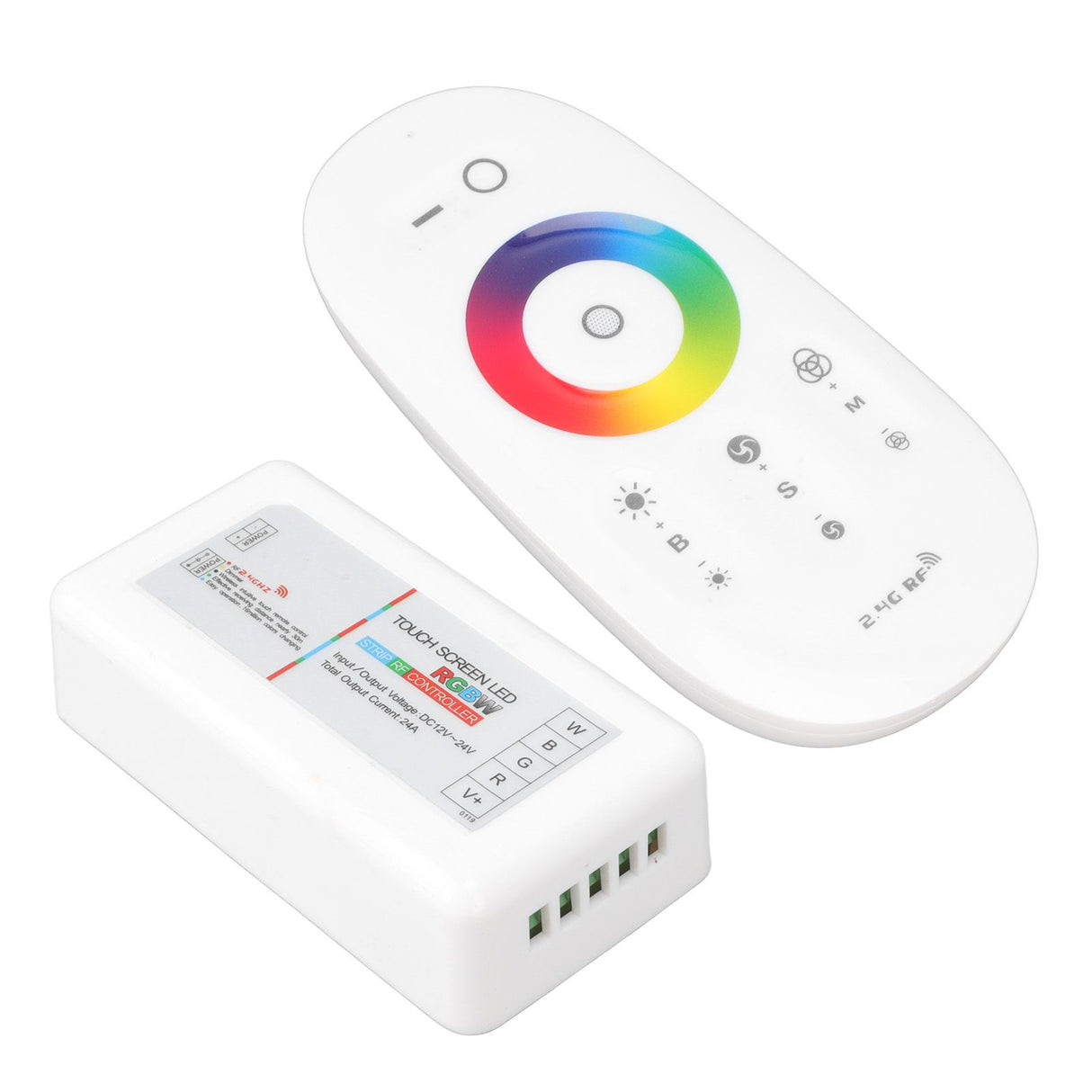2.4G Wireless RF Touch Dimmer Switch 7 Color RGBW Dimming LED RGB Strip Light Controller DC12 to 24V
