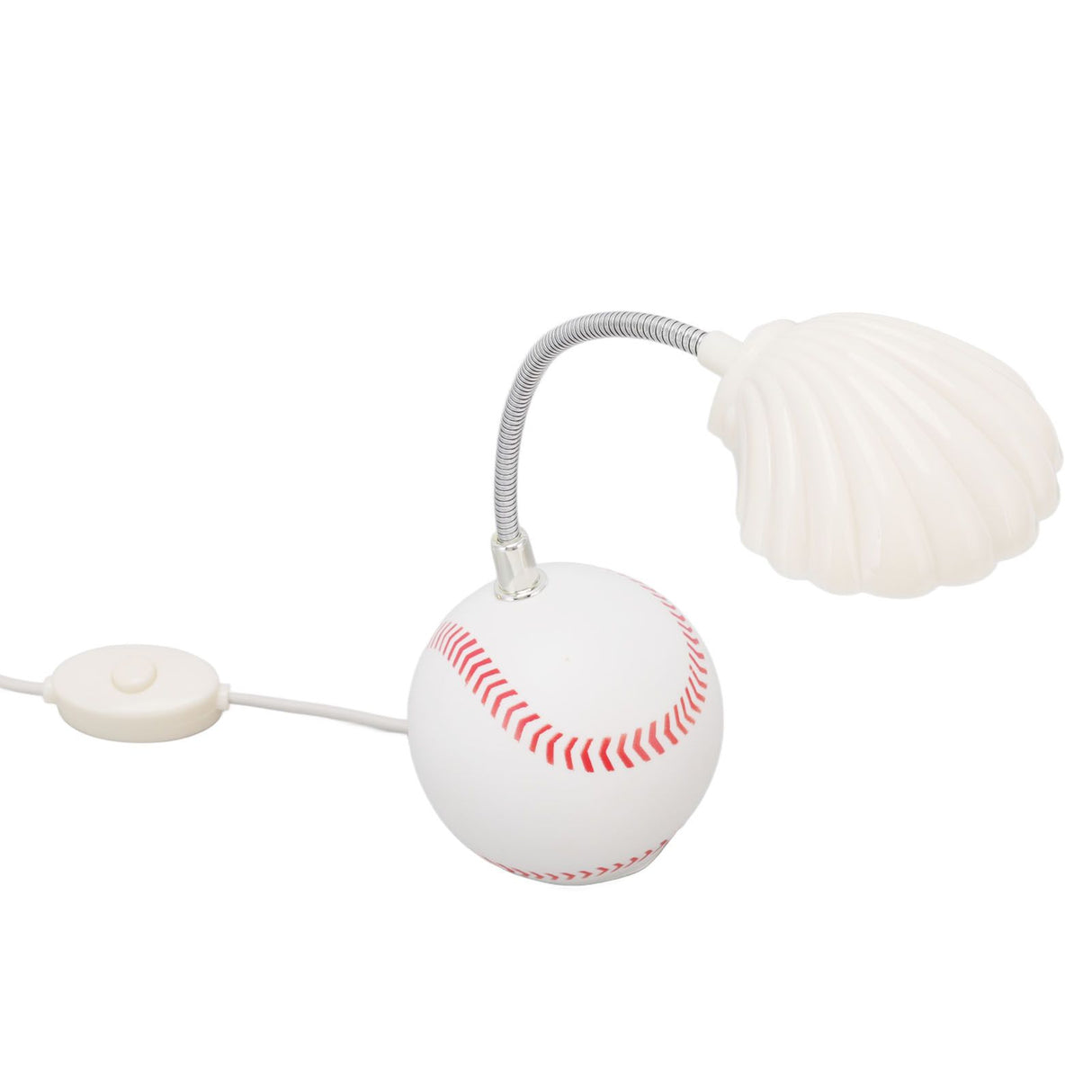 LED Table Lamp Baseball Base Seashell Shape Light Head Soft Light Portable USB Mini Desk Lamp for Home School Office