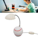 LED Table Lamp Baseball Base Seashell Shape Light Head Soft Light Portable USB Mini Desk Lamp for Home School Office