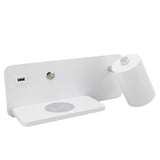 LED Wall Light USB Interface Wireless Charging LED Wall Lamp for Living Room Bedroom 85‑265V White Right - Top-Down View