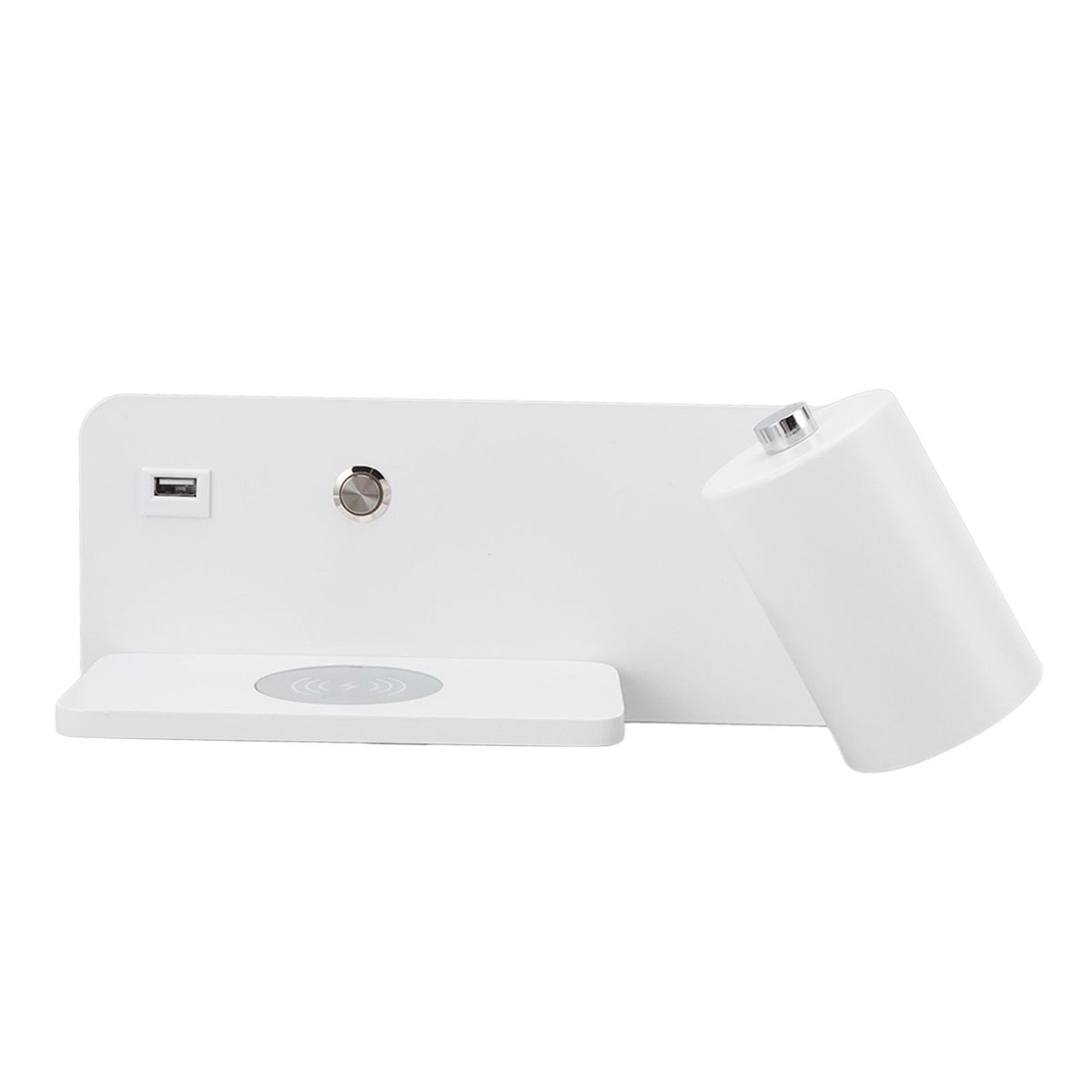 LED Wall Light USB Interface Wireless Charging LED Wall Lamp for Living Room Bedroom 85‑265V White Right