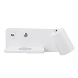 LED Wall Light USB Interface Wireless Charging LED Wall Lamp for Living Room Bedroom 85‑265V White Right
