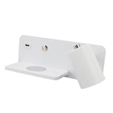 LED Wall Light USB Interface Wireless Charging LED Wall Lamp for Living Room Bedroom 85‑265V White Right