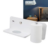LED Wall Light USB Interface Wireless Charging LED Wall Lamp for Living Room Bedroom 85‑265V White Right - Extra Image