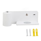 LED Wall Light USB Interface Wireless Charging LED Wall Lamp for Living Room Bedroom 85‑265V White Left