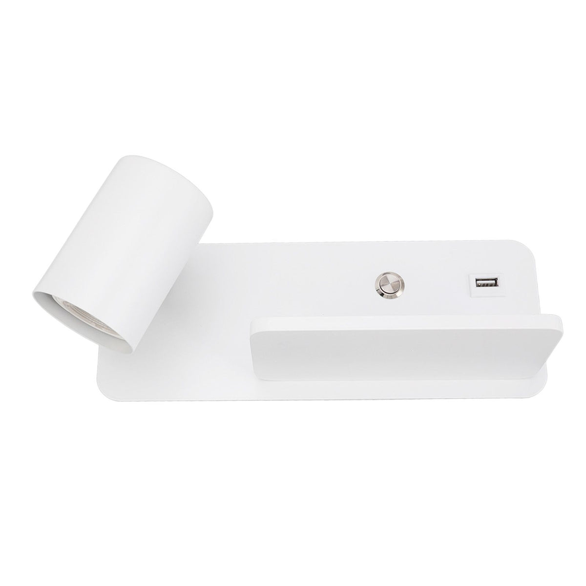 LED Wall Light USB Interface Wireless Charging LED Wall Lamp for Living Room Bedroom 85‑265V White Left