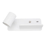 LED Wall Light USB Interface Wireless Charging LED Wall Lamp for Living Room Bedroom 85‑265V White Left