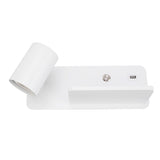 LED Wall Light USB Interface Wireless Charging LED Wall Lamp for Living Room Bedroom 85‑265V White Left - Front View