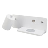 LED Wall Light USB Interface Wireless Charging LED Wall Lamp for Living Room Bedroom 85‑265V White Left - Side View