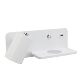 LED Wall Light USB Interface Wireless Charging LED Wall Lamp for Living Room Bedroom 85‑265V White Left - 45-Degree Angle