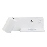 LED Wall Light USB Interface Wireless Charging LED Wall Lamp for Living Room Bedroom 85‑265V White Left