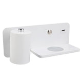 LED Wall Light USB Interface Wireless Charging LED Wall Lamp for Living Room Bedroom 85‑265V White Left - Close-Up Angle