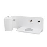 LED Wall Light USB Interface Wireless Charging LED Wall Lamp for Living Room Bedroom 85‑265V White Left - Low Angle