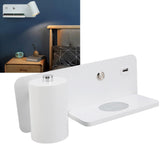 LED Wall Light USB Interface Wireless Charging LED Wall Lamp for Living Room Bedroom 85‑265V White Left - Extra Image