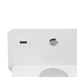 LED Wall Light USB Interface Wireless Charging LED Wall Lamp for Living Room Bedroom 85‑265V White Left - Extra Image