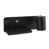 LED Wall Light USB Interface Wireless Charging LED Wall Lamp for Living Room Bedroom 85‑265V Black Right
