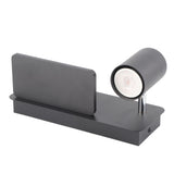 LED Wall Light USB Interface Wireless Charging LED Wall Lamp for Living Room Bedroom 85‑265V Black Right