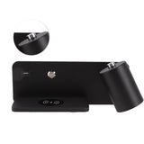 LED Wall Light USB Interface Wireless Charging LED Wall Lamp for Living Room Bedroom 85‑265V Black Right - Extra Image