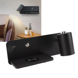 LED Wall Light USB Interface Wireless Charging LED Wall Lamp for Living Room Bedroom 85‑265V Black Right