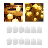 12Pcs LED Candle Light Cylindrical Shape Electronic Flameless LED Candle Lamp for Holiday Wedding Party