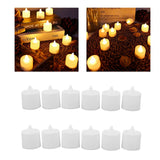 12Pcs LED Candle Light Cylindrical Shape Electronic Flameless LED Candle Lamp for Holiday Wedding Party