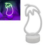 Eggplant Neon Sign USB Battery Powered LED Neon Sign Light for Home Neon Decoration - Extra Image
