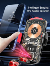 A6 Magnetic Dual Mode Wireless Car Charger Mount for iPhone Samsung Android Phones，orange