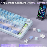 Solakaka A75 3-Mode RGB Mechanical Keyboard, Blue‑Purple