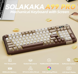 Solakaka A99PRO 3‑Mode RGB Mechanical Keyboard, Milk-Coffee-Brown - Front View