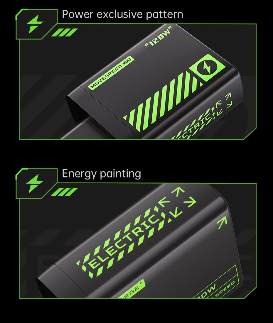 AC120U4-EU 120W USB C Charger, 4-Port Fast Charging Block, black