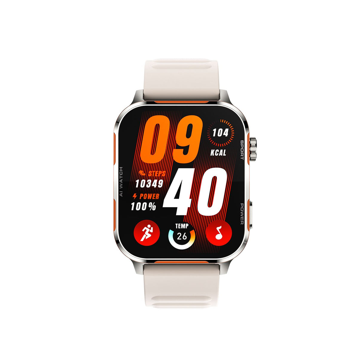 AI-WATCH2 Full Touch Screen Smart Fitness Watch for Men Women，Gray