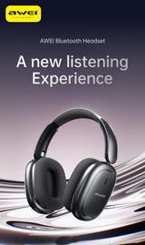 AWEI AT16 Foldable Over‑Ear Wireless Headphones，black - Side View