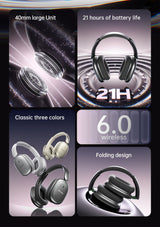 AWEI AT16 Foldable Over‑Ear Wireless Headphones，black