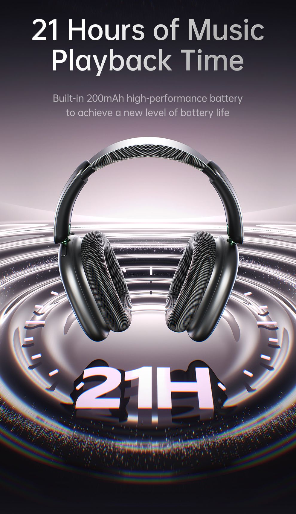 AWEI AT16 Foldable Over‑Ear Wireless Headphones，white