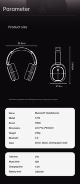 AWEI AT16 Foldable Over‑Ear Wireless Headphones，white